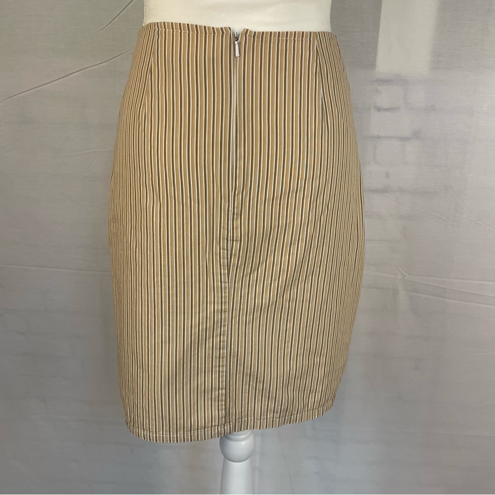 Built By Wendy Yellow Stripe Lined Cotton Skirt XS - Picture 4 of 6